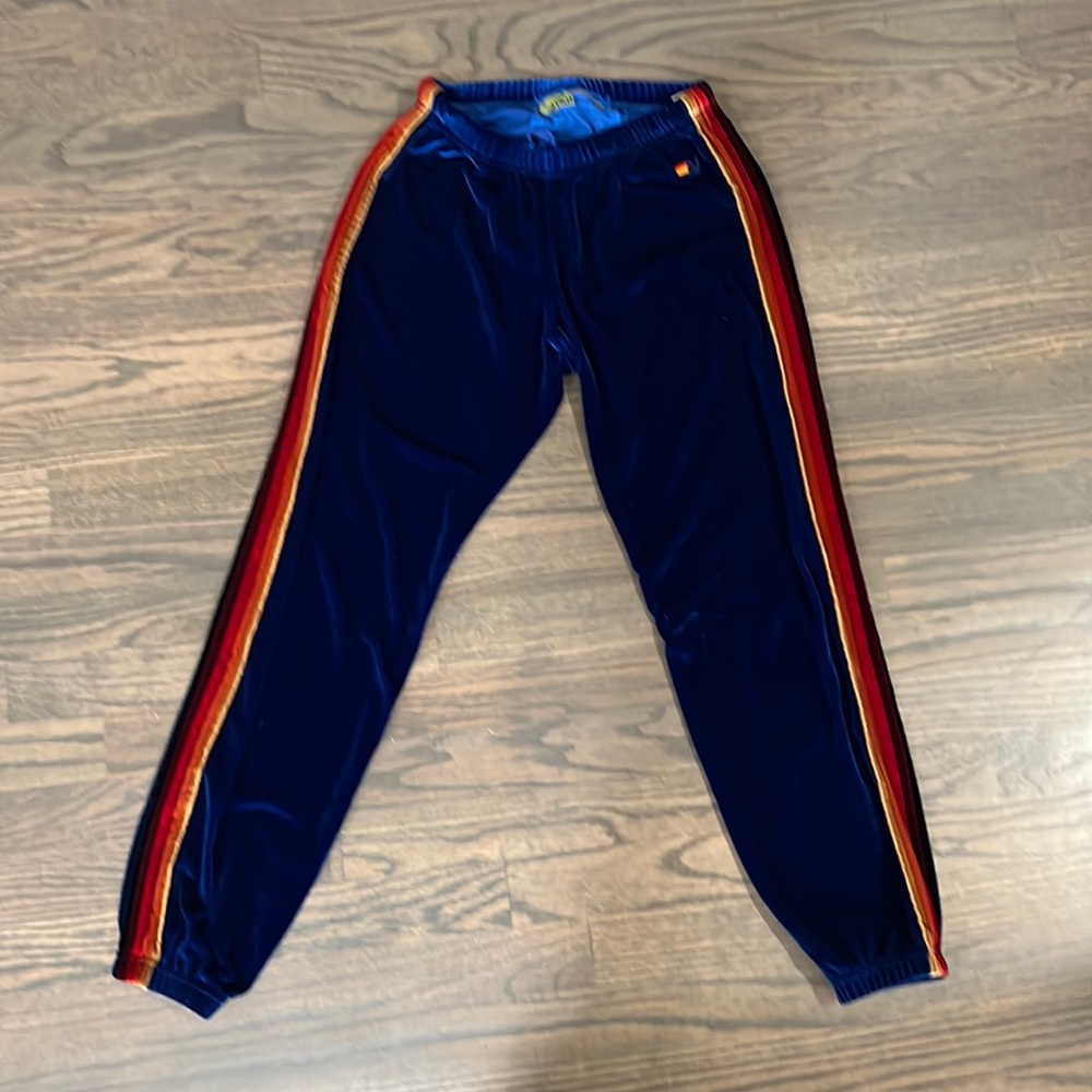 Aviator Nation Royal Blue Velvet Sweatpants